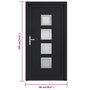 Voir la diapositive 6 : VIDAXL Porte d'entree anthracite 98x190 cm PVC