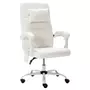VIDAXL Chaise de bureau de massage Blanc Similicuir