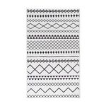 Paris Prix Tapis Tissé Imprimé à Poils Plats  Maya IV  Blanc & Noir. Coloris disponibles : Blanc