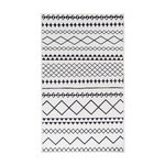 Paris Prix Tapis Tissé Imprimé à Poils Plats  Maya IV  Blanc & Noir. Coloris disponibles : Blanc