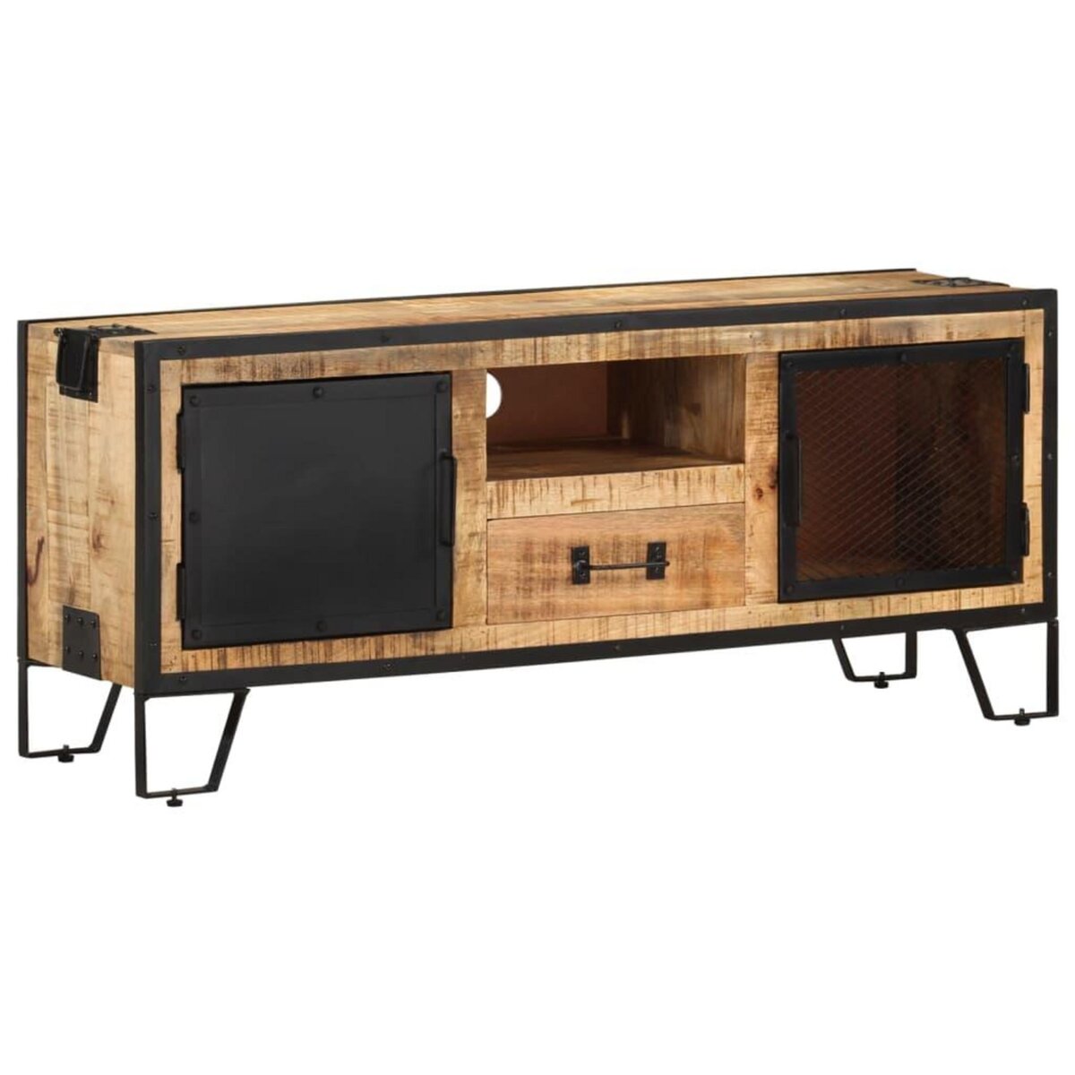 VIDAXL Meuble TV 110x31x46 cm Bois de manguier brut