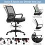Voir la diapositive 4 : HOMCOM Fauteuil de bureau chaise de bureau assise haute réglable dim. 64L x 59l x 104-124H cm pivotant 360° maille respirante noir