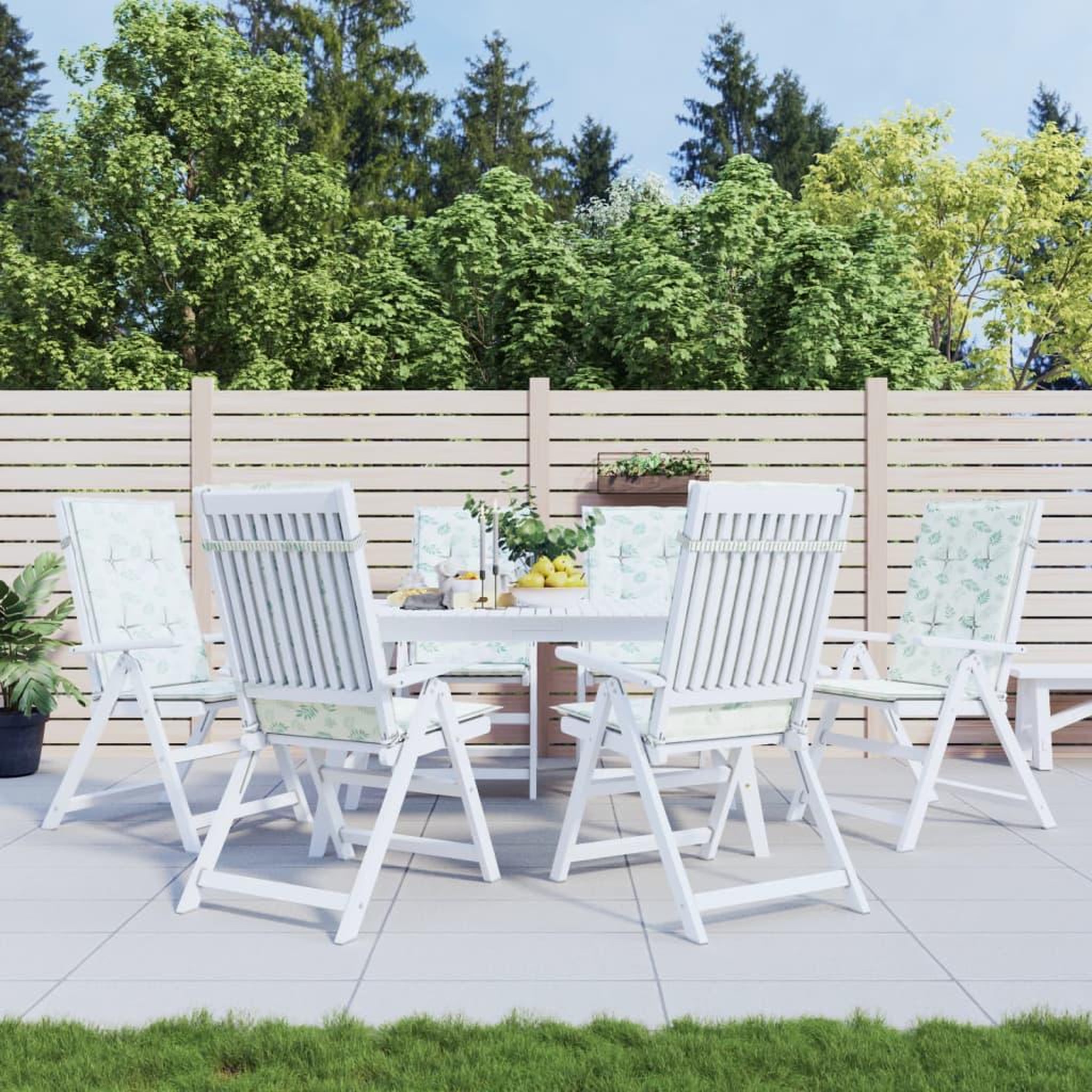 VIDAXL Coussins de chaise a dossier haut lot de 6 modele de feuille
