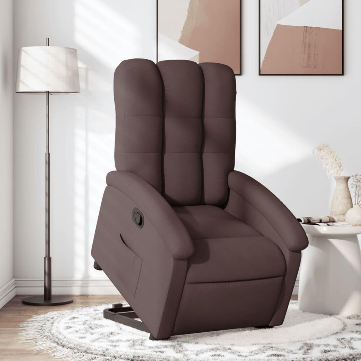VIDAXL Fauteuil inclinable marron fonce tissu