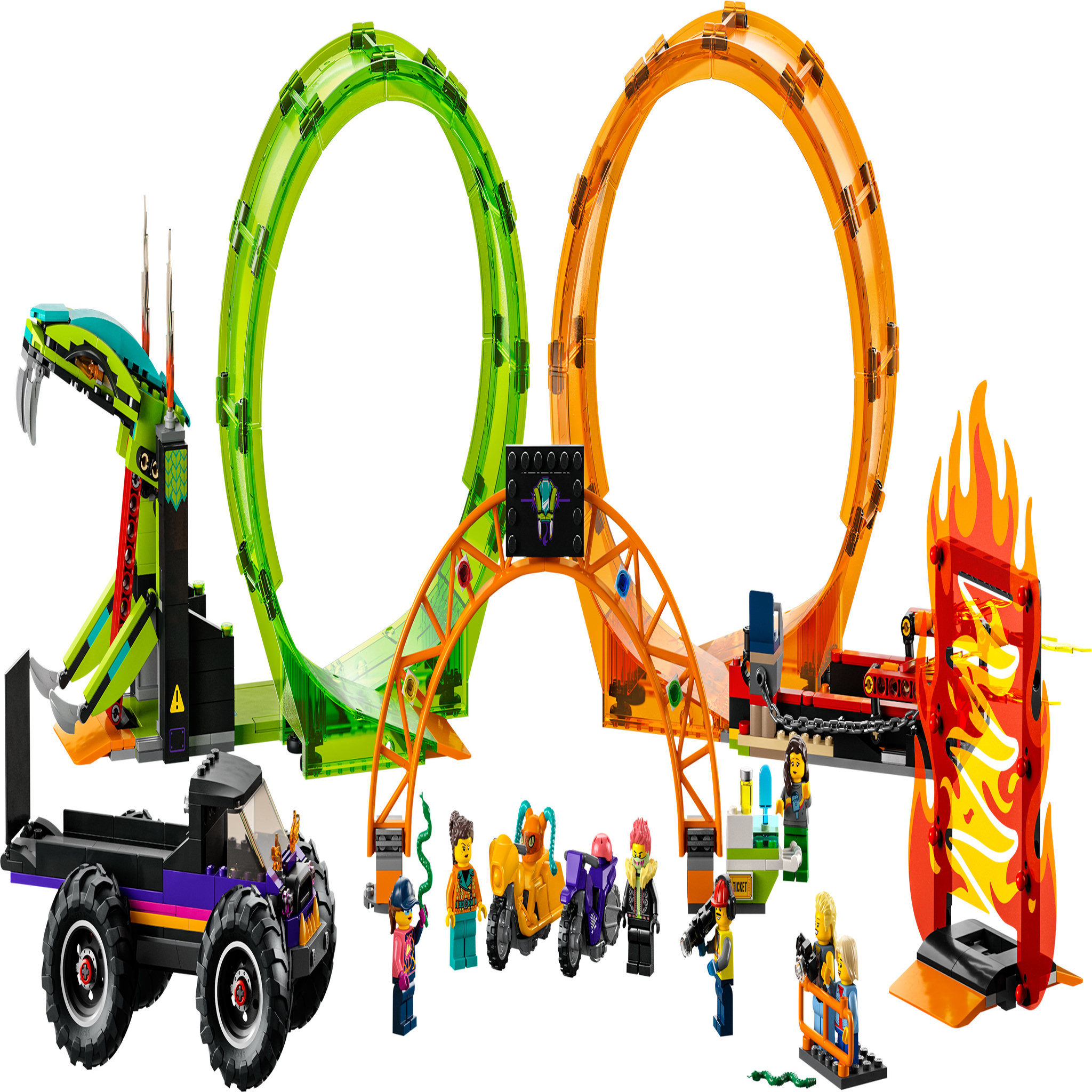 Voir la diapositive 3 : LEGO City 60339 L&rsquo;Arène de Cascade avec Double Looping, Jouet de Monster Truck