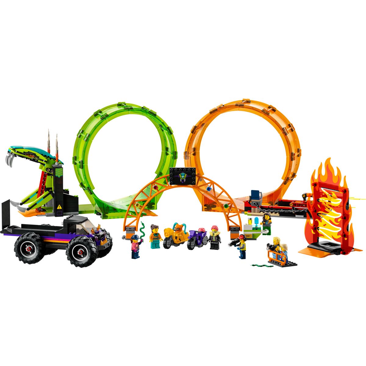 LEGO City 60339 L&rsquo;Arène de Cascade avec Double Looping, Jouet de Monster Truck