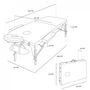 Voir la diapositive 2 : VIVEZEN Table de massage pliante 2 zones en bois foncé avec panneau Reiki + Accessoires et housse de transport - Noir