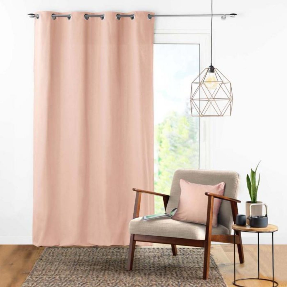 Paris Prix Housse de Coussin  Panama  40x40cm Rose Poudré