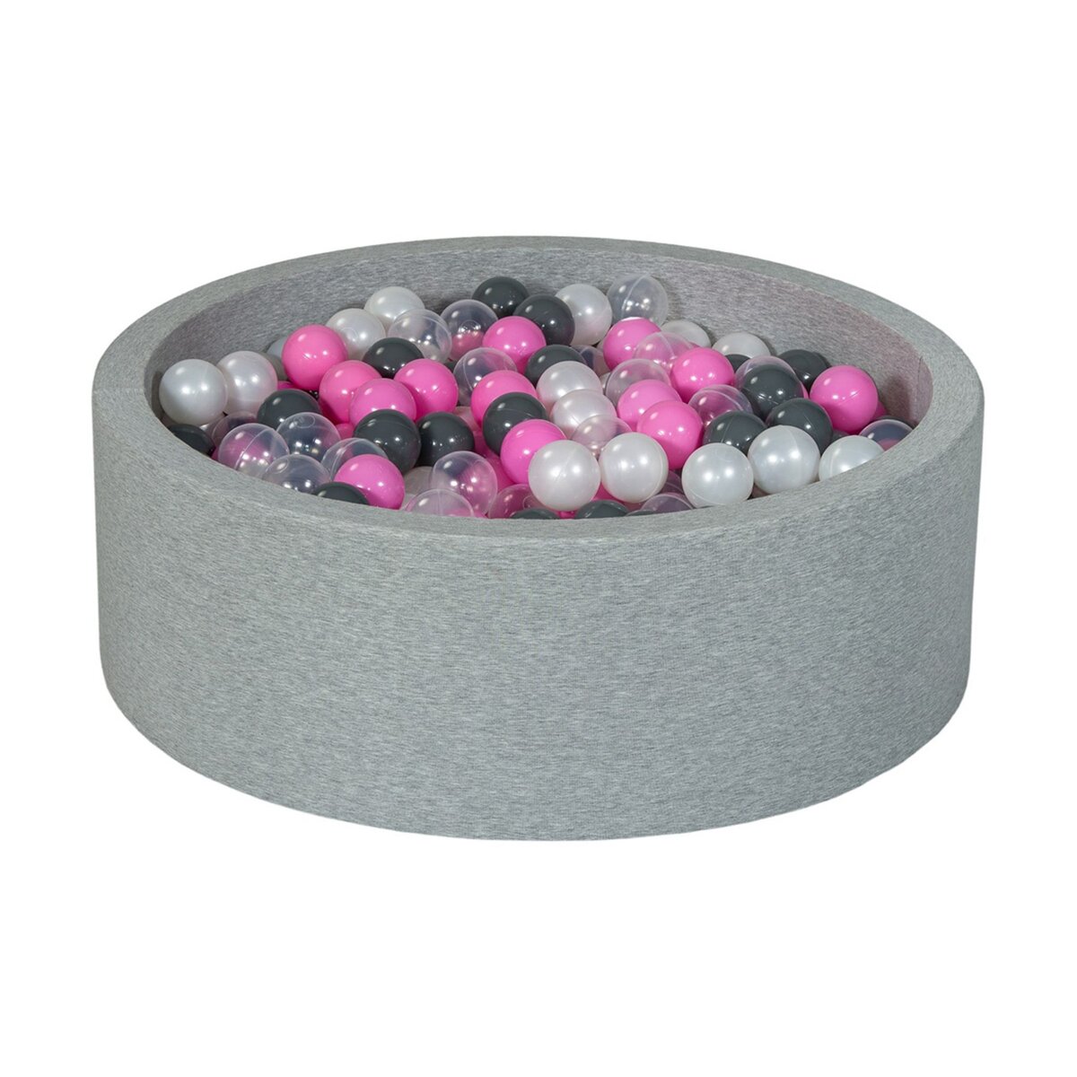  Piscine à balles Aire de jeu + 450 balles perle, transparent, rose clair, gris