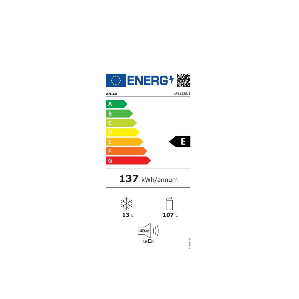 Amica Réfrigérateur table top 56cm 124l blanc - AF1122S/1