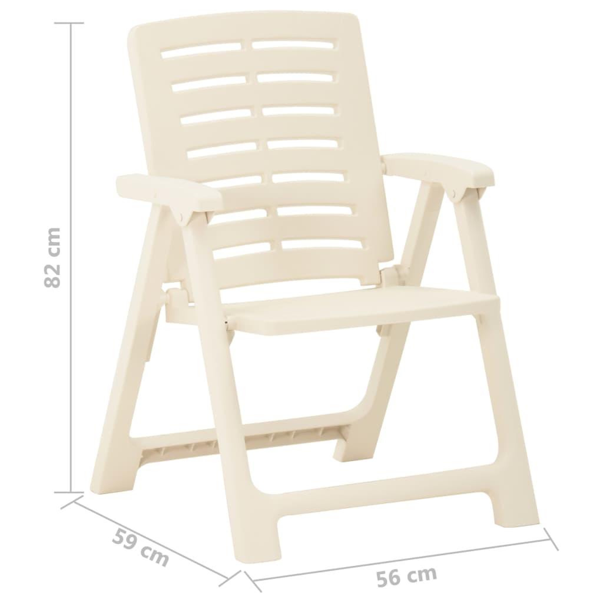 Voir la diapositive 6 : VIDAXL Ensemble de bistro pliable 3 pcs Plastique Blanc