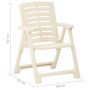 Voir la diapositive 6 : VIDAXL Ensemble de bistro pliable 3 pcs Plastique Blanc