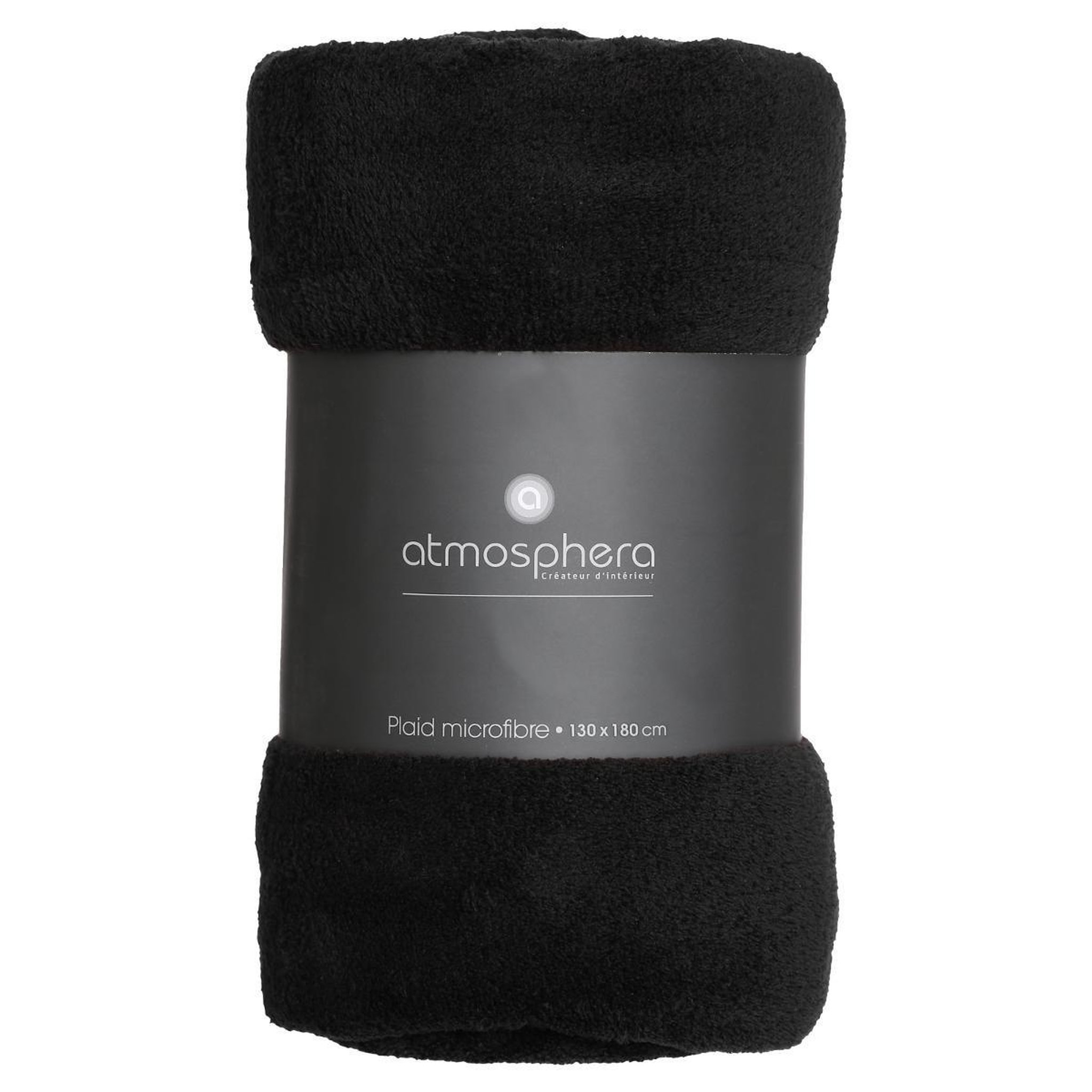 Voir la diapositive 3 : ATMOSPHERA Plaid  Microfibre  130x180cm Noir