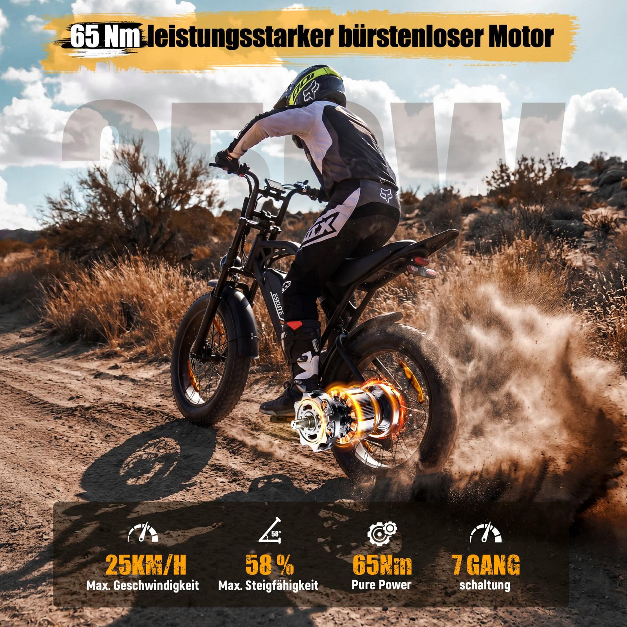 Voir la diapositive 6 : ESKUTE Vélo électrique ESKUTE V202, 48V 20,8Ah