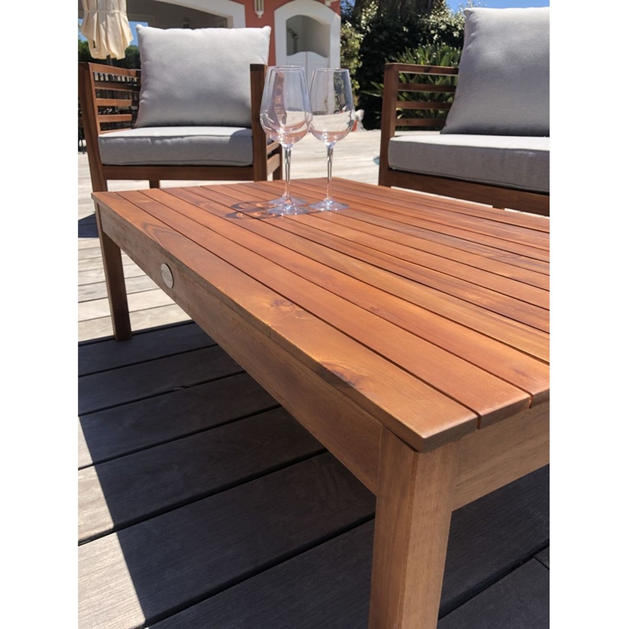 Voir la diapositive 6 : Givex Salon bas de jardin - 4 places - Bois - COPENHAGUE