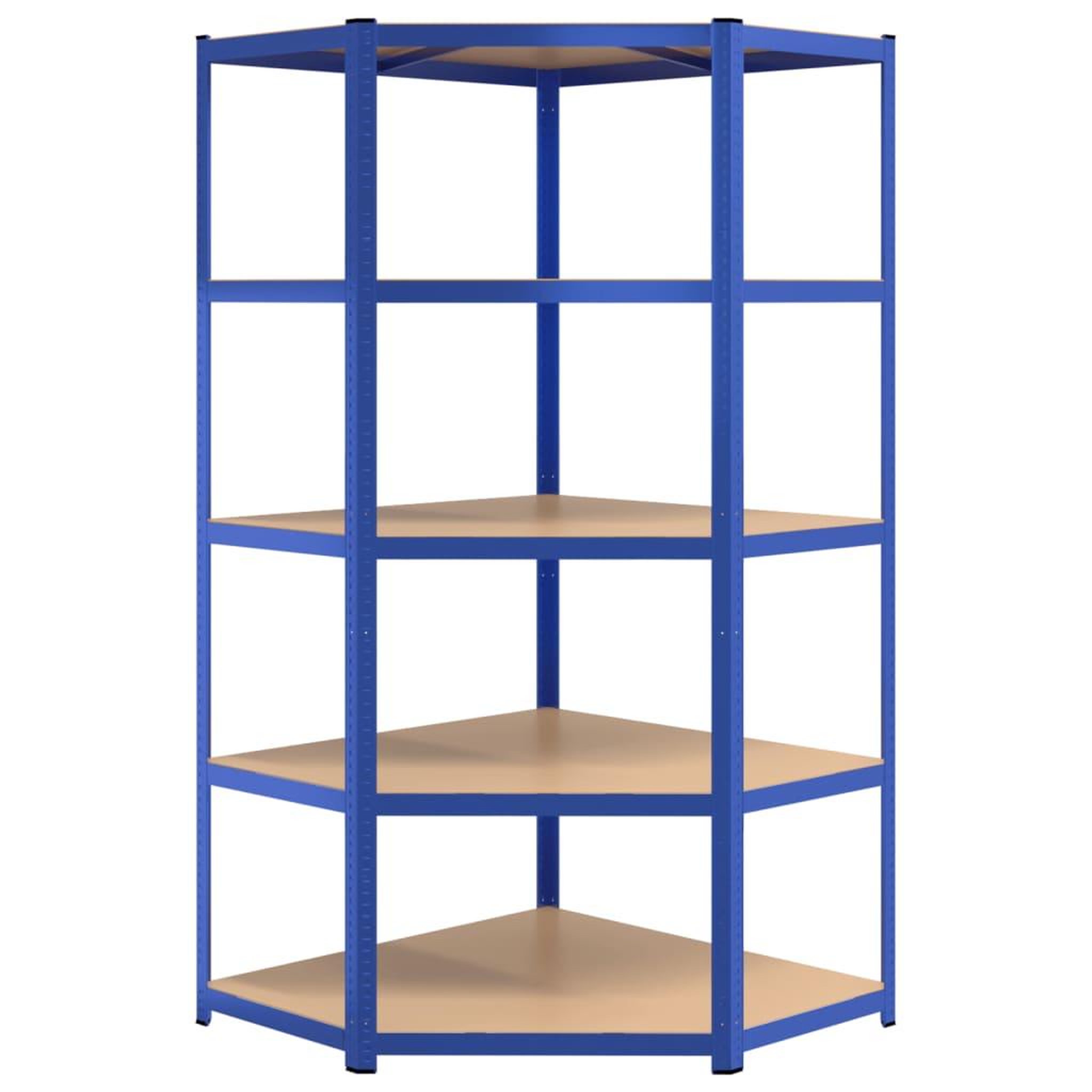 Voir la diapositive 4 : VIDAXL Etagere d'angle a 5 niveaux Bleu Acier et bois d'ingenierie