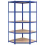 Voir la diapositive 4 : VIDAXL Etagere d'angle a 5 niveaux Bleu Acier et bois d'ingenierie