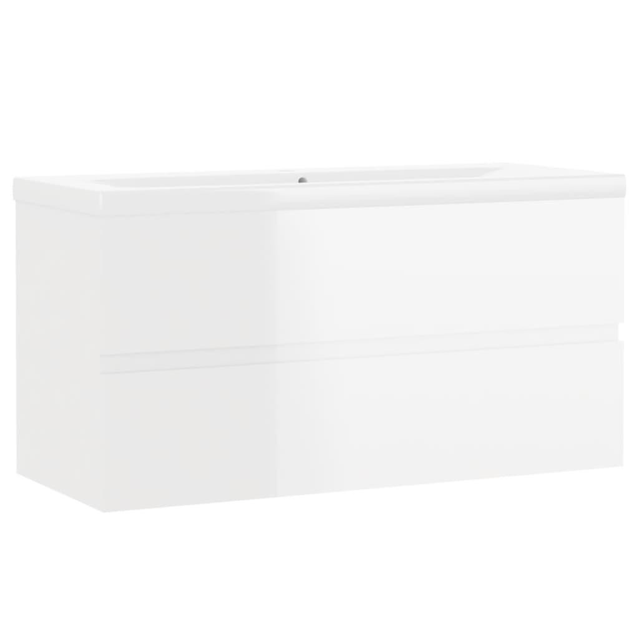 Voir la diapositive 2 : VIDAXL Armoire d'evier avec lavabo integre Blanc brillant