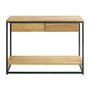 Voir la diapositive 2 : Paris Prix Console 2 Tiroirs & 1 Étagère  Aria  100cm Naturel & Noir