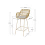Voir la diapositive 4 : MAISON PAVANE Chaise de bar en rotin, coussin en tissu et pieds en métal beige 71 cm-Chiloé