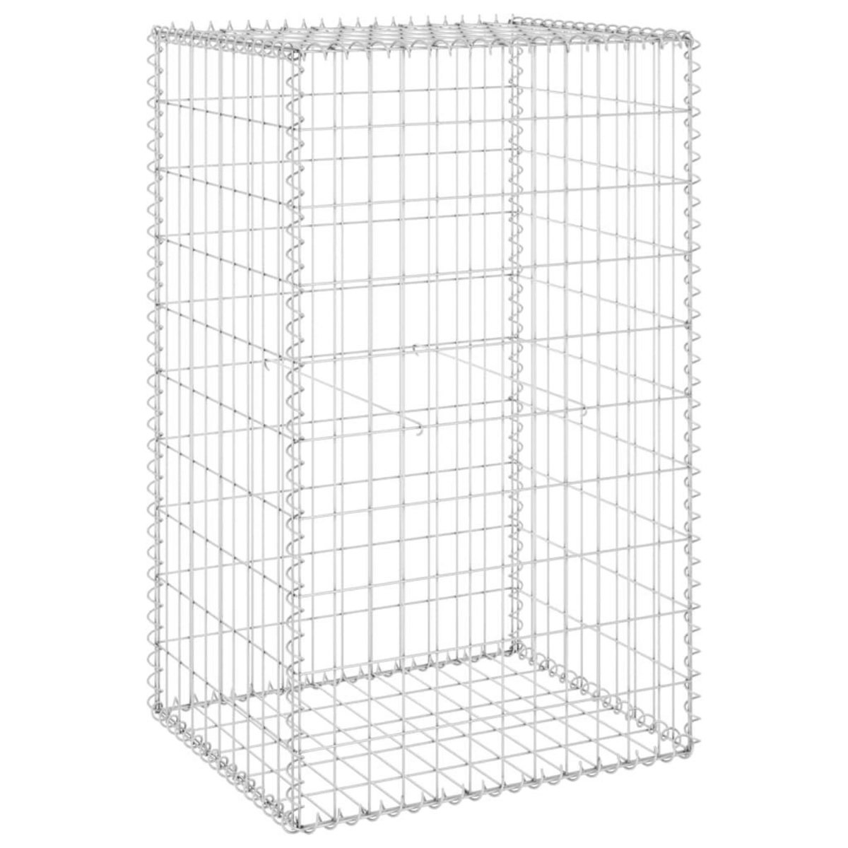 VIDAXL Mur en gabion avec couvercles Acier galvanise 60x50x100 cm