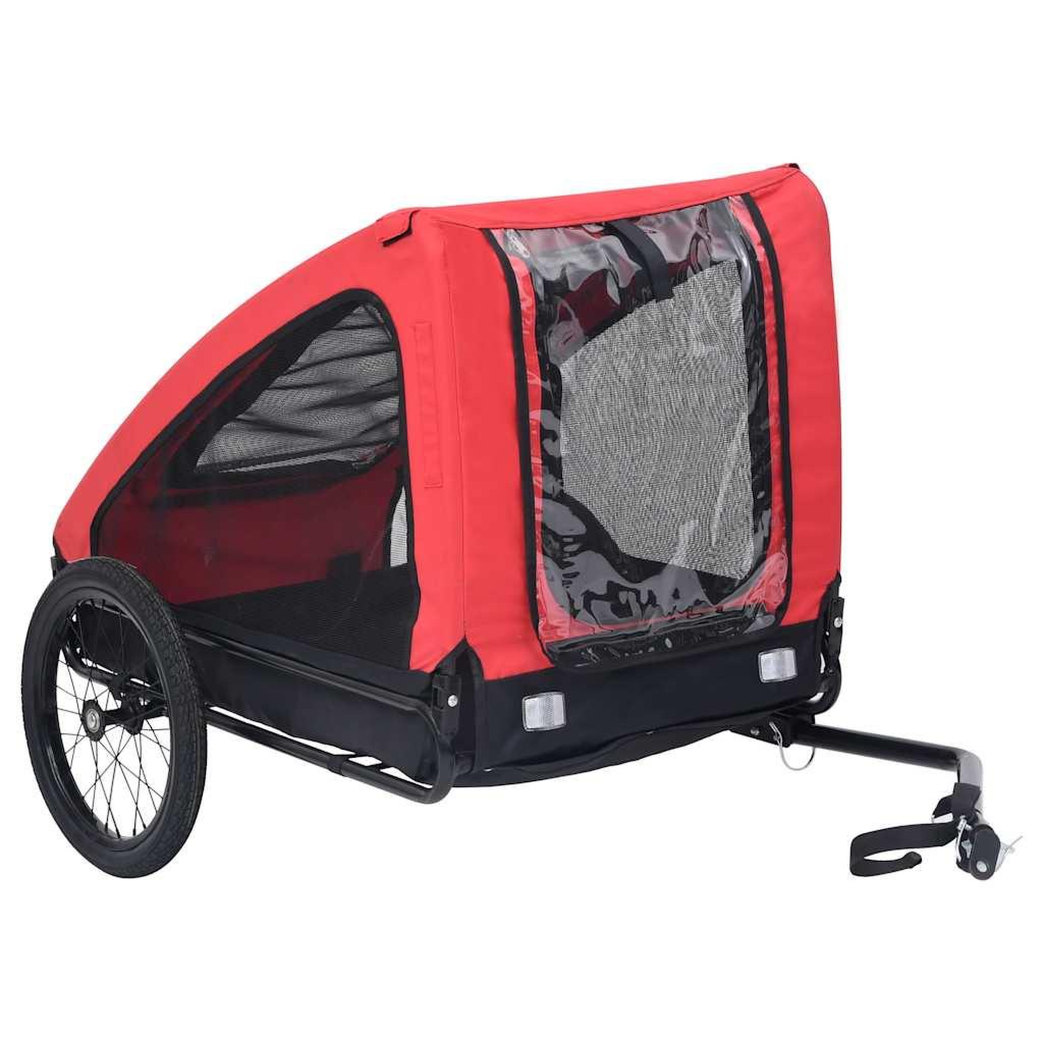 VIDAXL Remorque de velo pour animaux de compagnie rouge et noir
