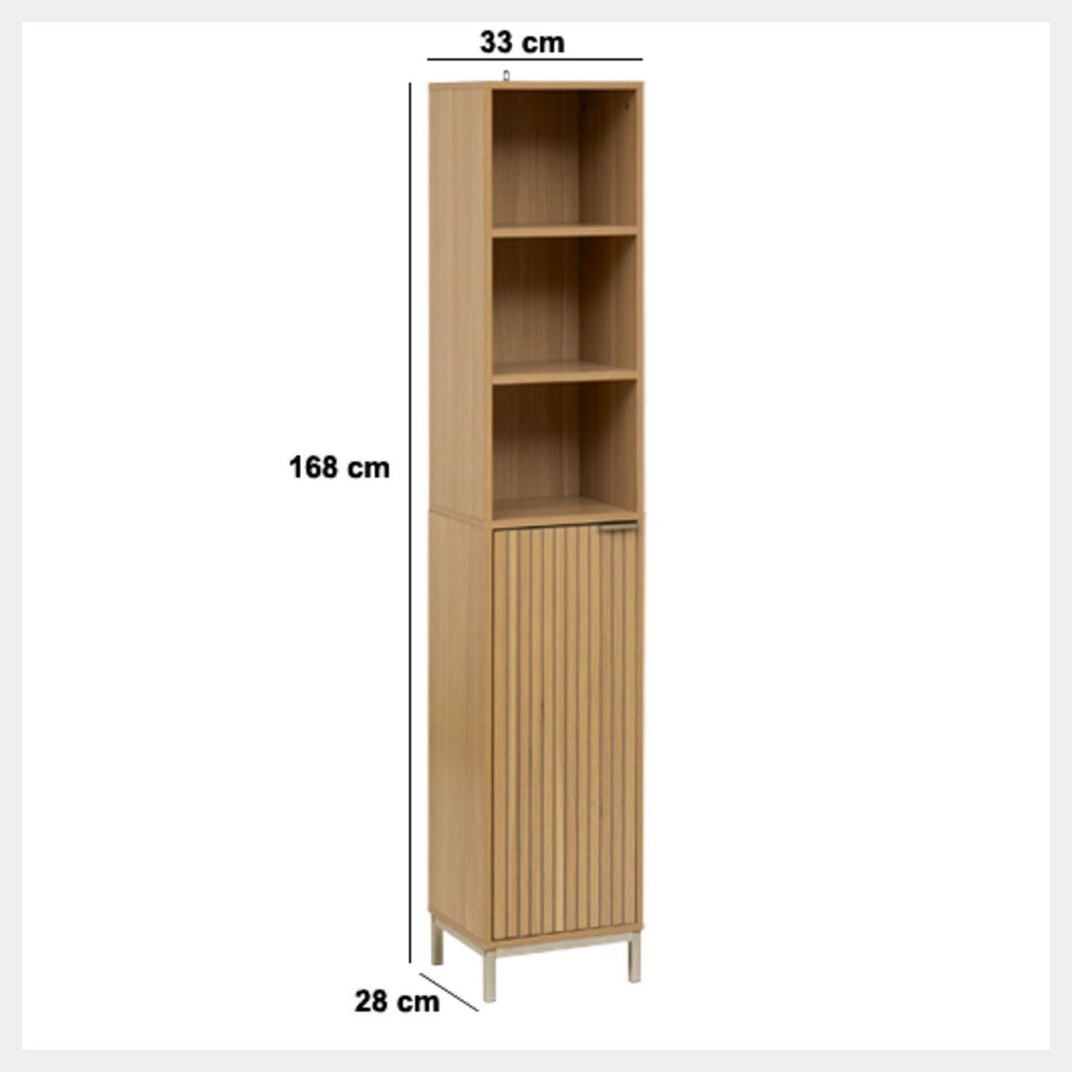 FIVE Colonne 1 porte et 3 niches en bois TASSO - Beige
