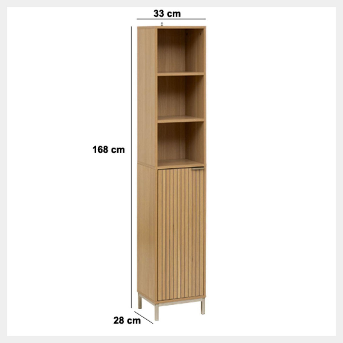 FIVE Colonne 1 porte et 3 niches en bois TASSO - Beige
