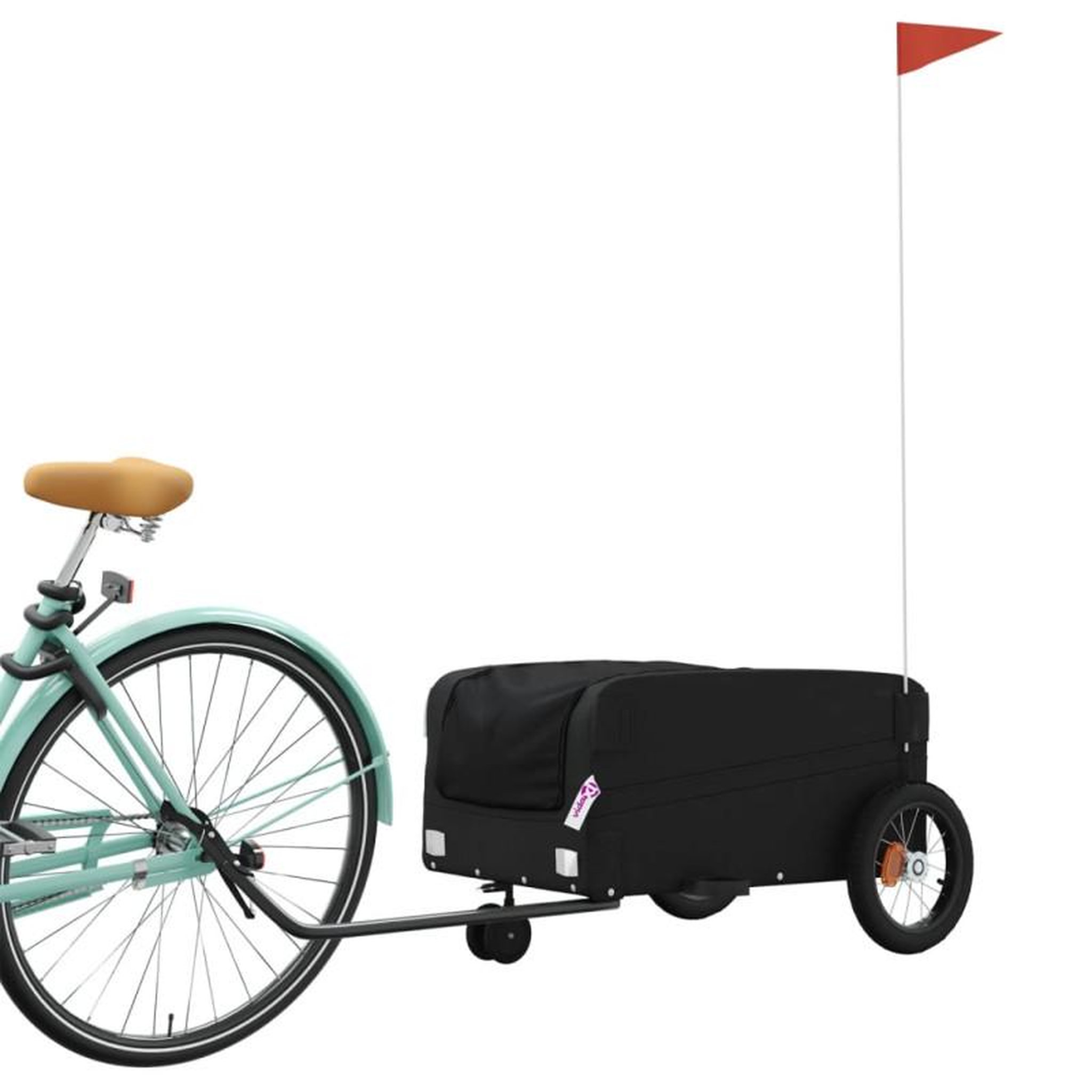 Voir la diapositive 3 : VIDAXL Remorque de vélo noir 30 kg fer