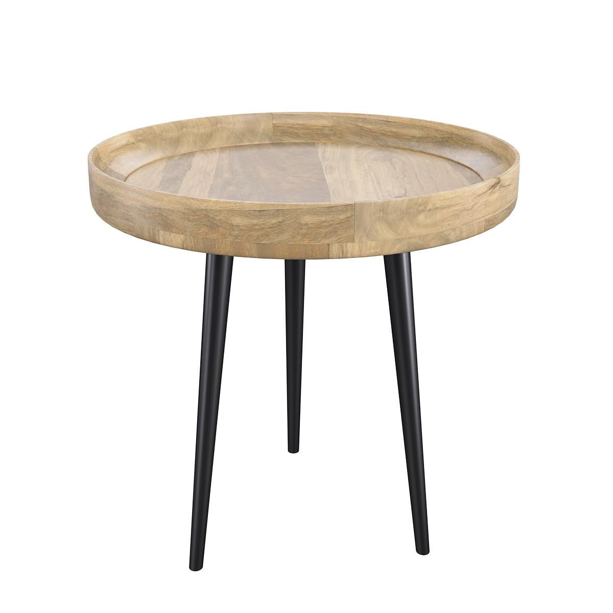 Rendez vous déco Table d'appoint ronde en bois de manguier foncé D40 cm - Palak
