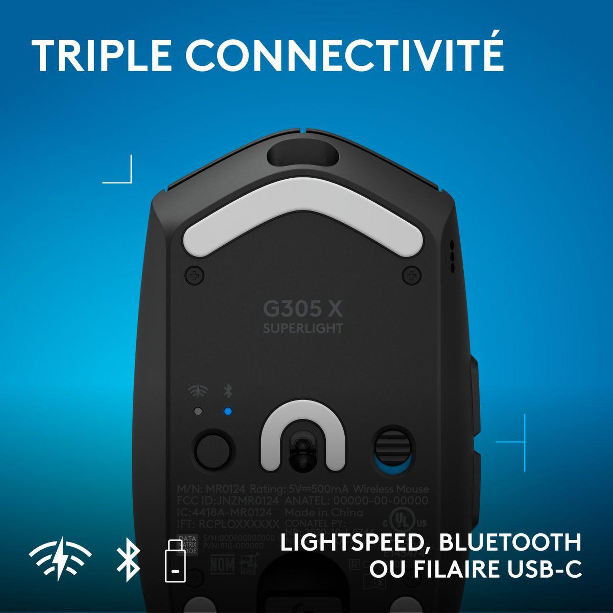 Voir la diapositive 5 : Logitech Souris gamer sans fil g305 x lightspeed noir ewr
