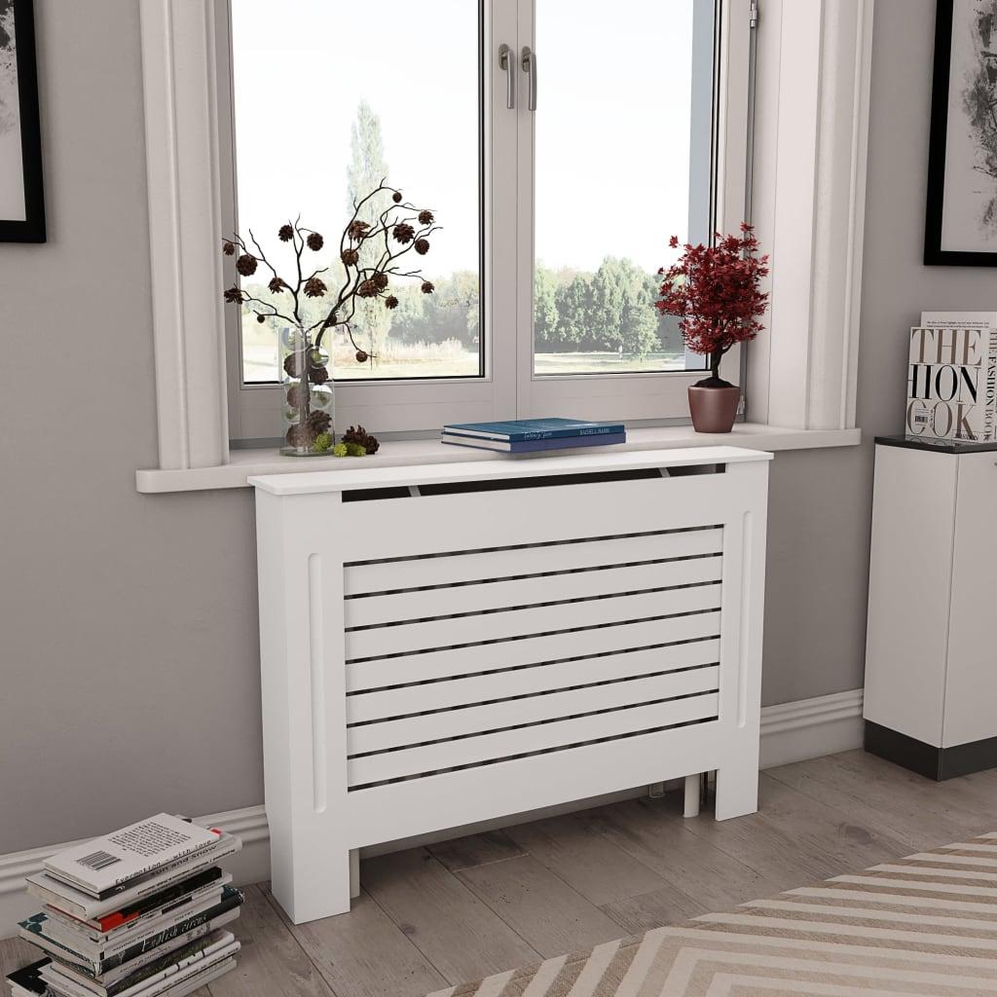 VIDAXL Cache-radiateurs 2 pcs Blanc 112x19x81,5 cm MDF