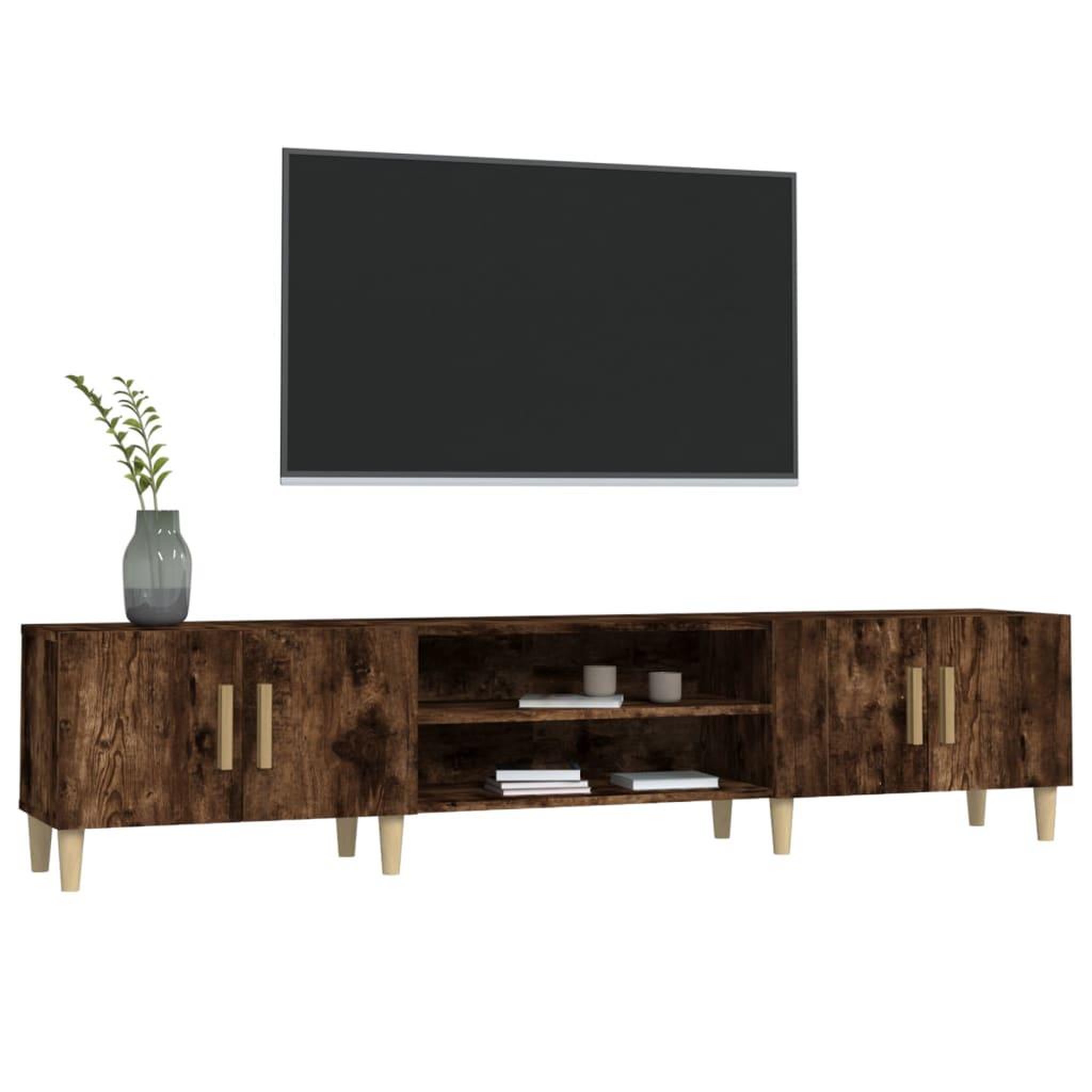 Voir la diapositive 4 : VIDAXL Meuble TV chene fume 180x31,5x40 cm bois d'ingenierie