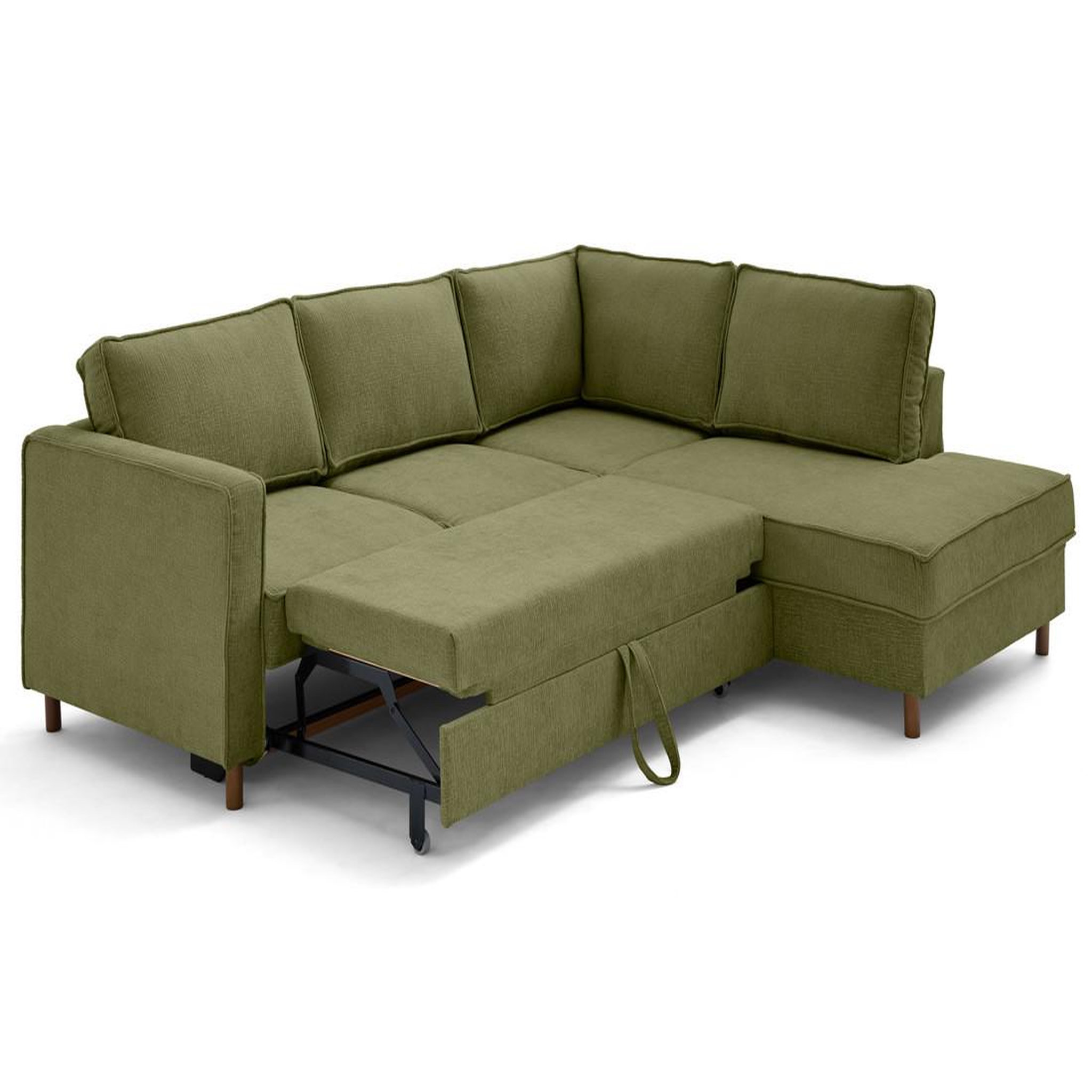 Voir la diapositive 2 : LISA DESIGN Jake - canapé d'angle droit 5 places convertible en tissu velours relief