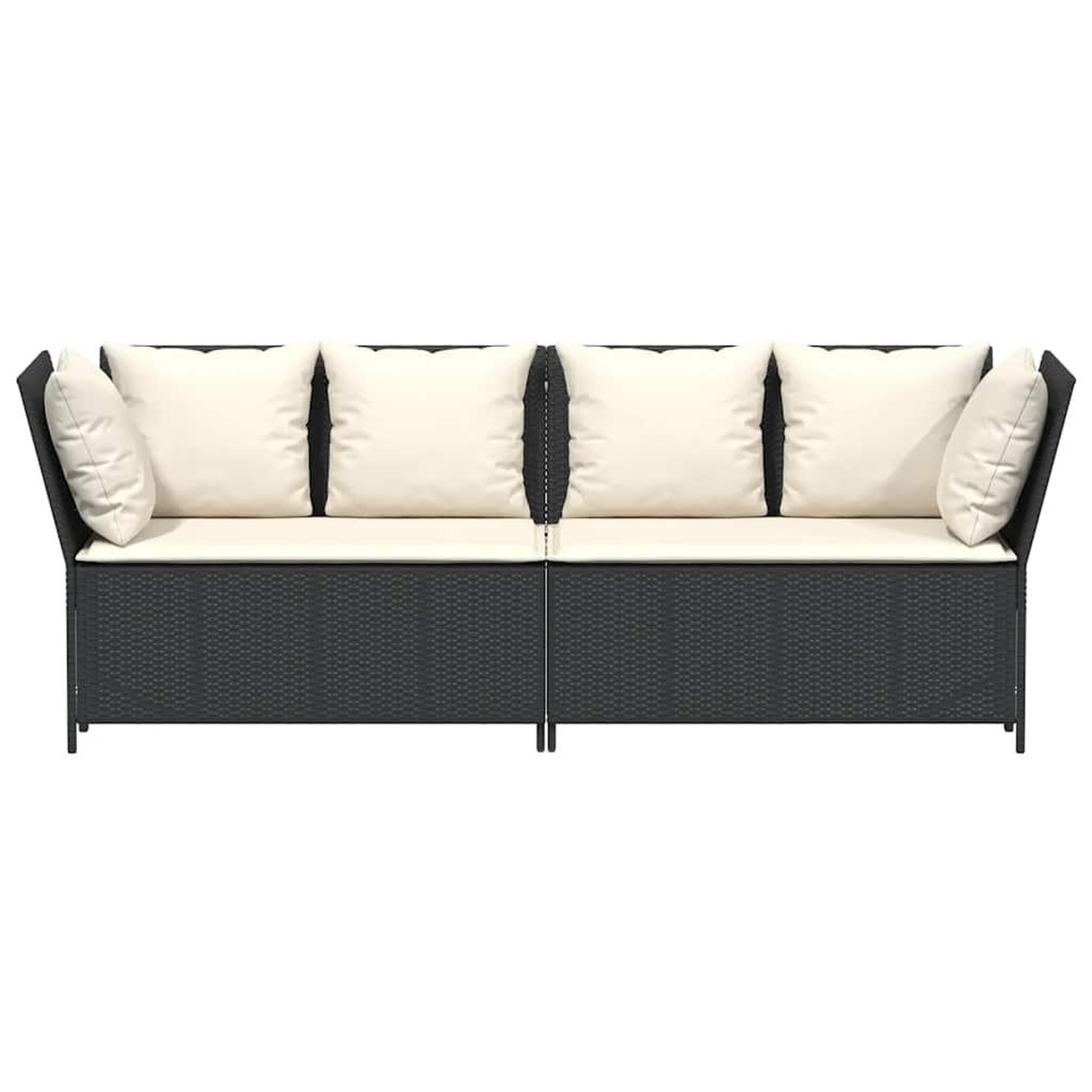 Voir la diapositive 4 : VIDAXL Canape de jardin avec coussins Noir Resine tressee