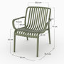 Voir la diapositive 4 : Rendez vous déco Lot de 2 fauteuils de jardin en plastique vert kaki avec accoudoirs-Ivy