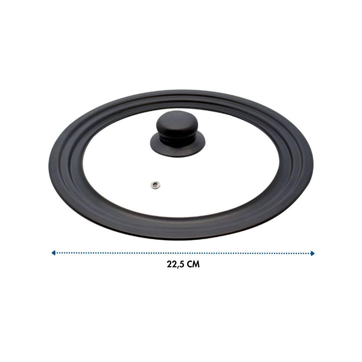 ELO Couvercle en verre 24/26/28 cm et acier au carbone Elo