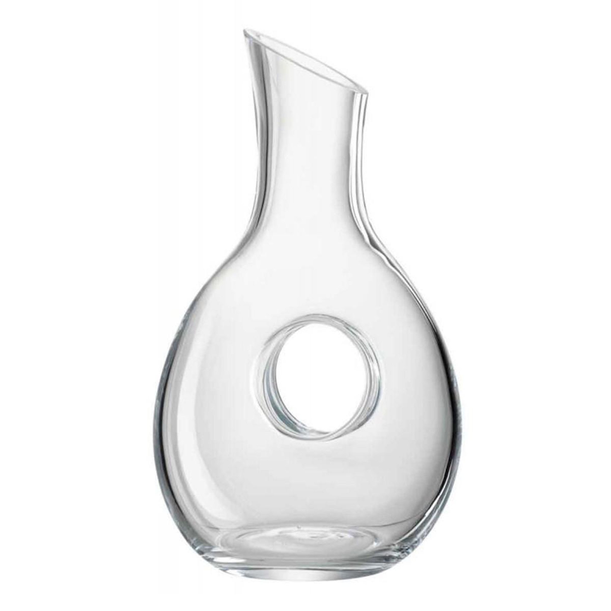 J-LINE Carafe design en verre  trou  1,2l transparent