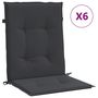 Voir la diapositive 2 : VIDAXL Coussins de chaise de jardin a dossier bas lot de 6 noir