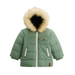 Petit Béguin Doudoune enfant imperméable doublée sherpa avec capuche Anouk. Coloris disponibles : Vert