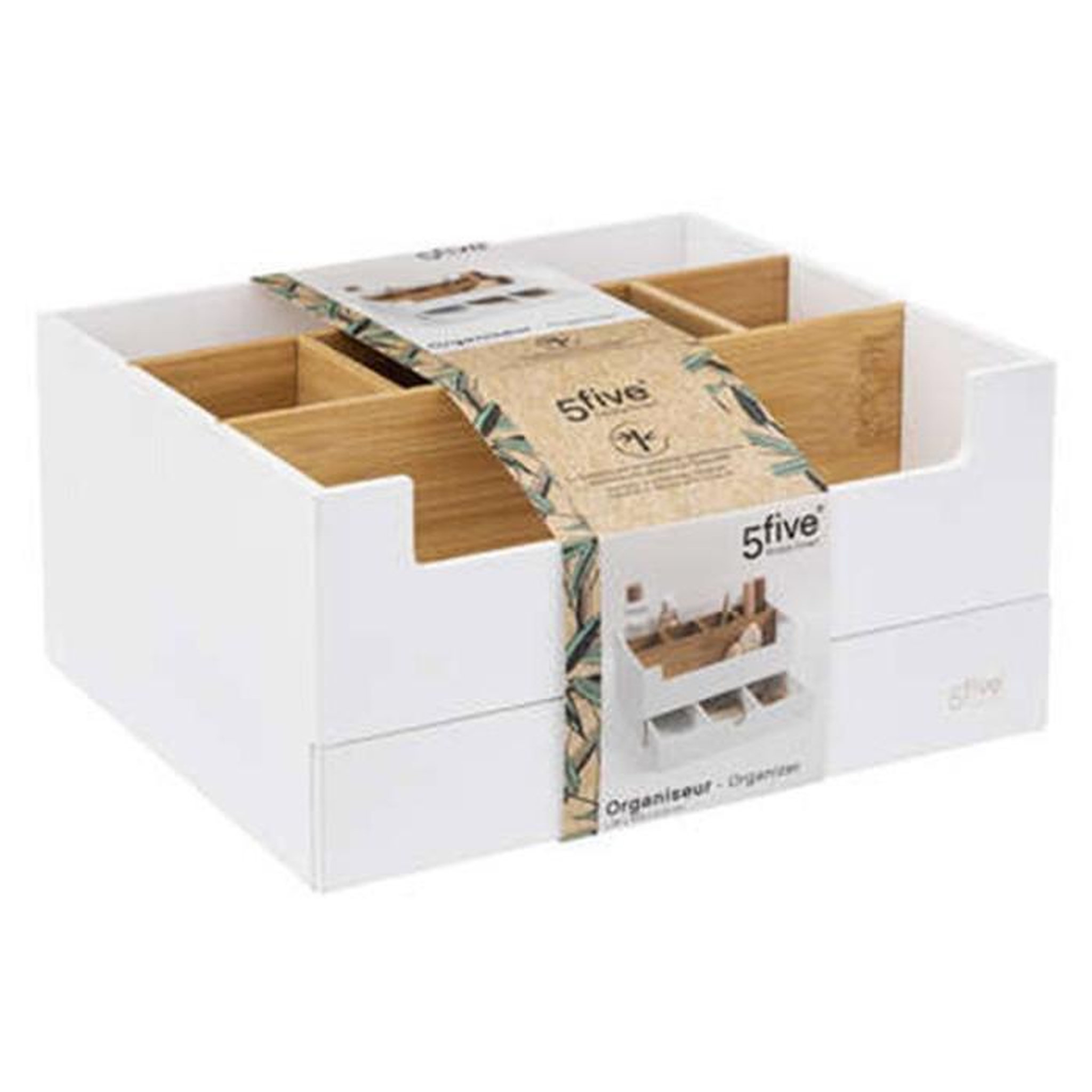 Voir la diapositive 5 : FIVE Organiseur 1 tiroir  natureo  26cm blanc