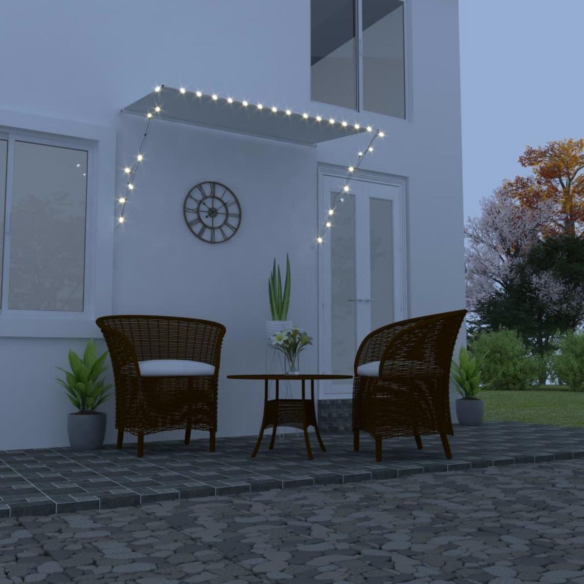 VIDAXL Auvent retractable avec LED 250x150 cm Creme