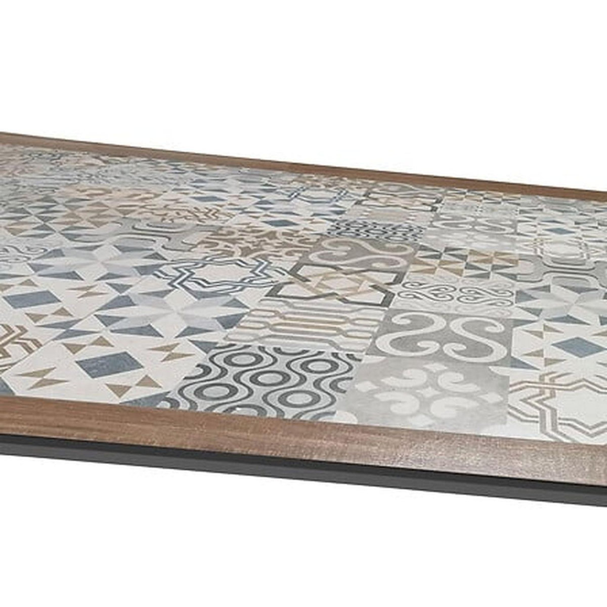 HESPERIDE Table de jardin bistro carrée en acier et céramique 8 places LAMBADA - Graphite