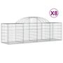 Voir la diapositive 2 : VIDAXL Paniers a gabions arques 8 pcs 200x50x60/80 cm Fer galvanise