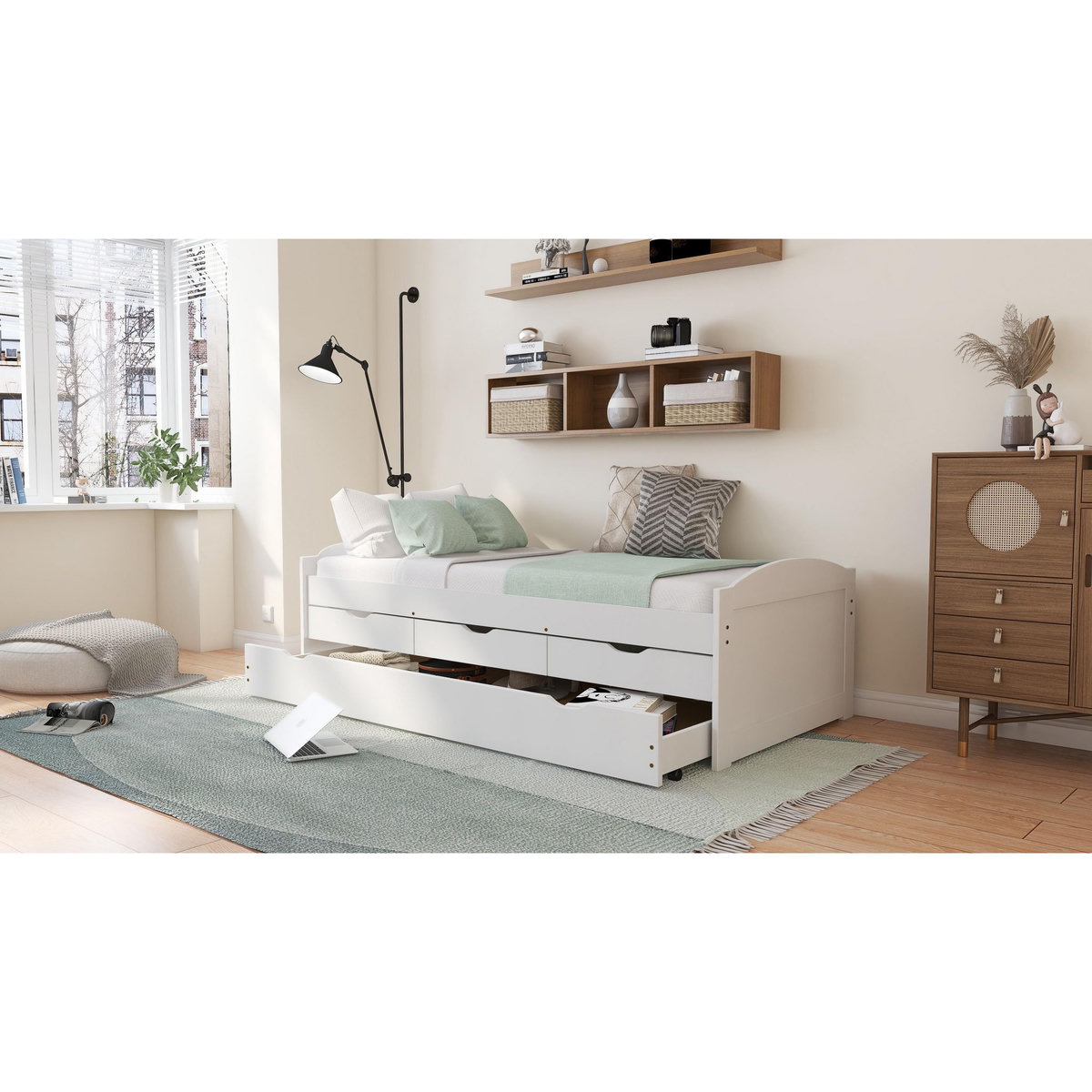 Lit gigogne 2 couchages 90x200 cm + 3 tiroirs ULLI