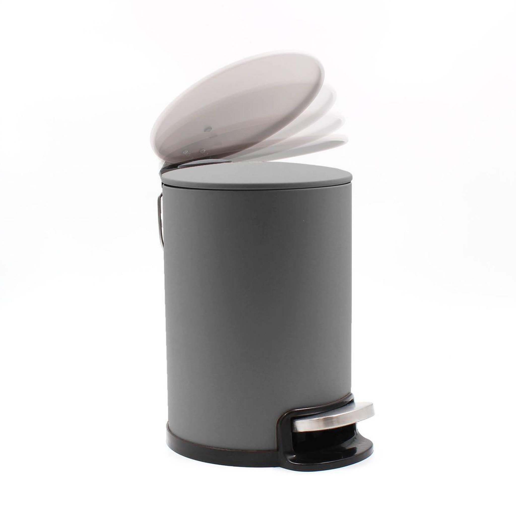Voir la diapositive 3 : Douceur d'Intérieur Poubelle de salle de bain en métal  metaline  3l anthracite