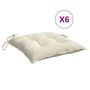 Voir la diapositive 2 : VIDAXL Coussins de chaise lot de 6 blanc creme 50x50x7 cm tissu oxford