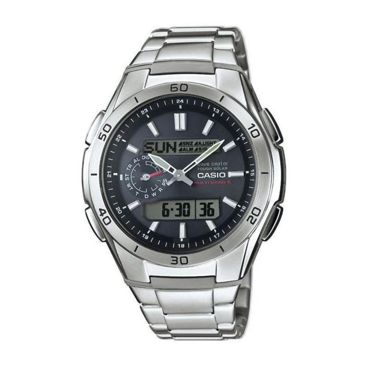CASIO CASIO - Montre en acier inoxydable - WAVECEPTOR - Gris