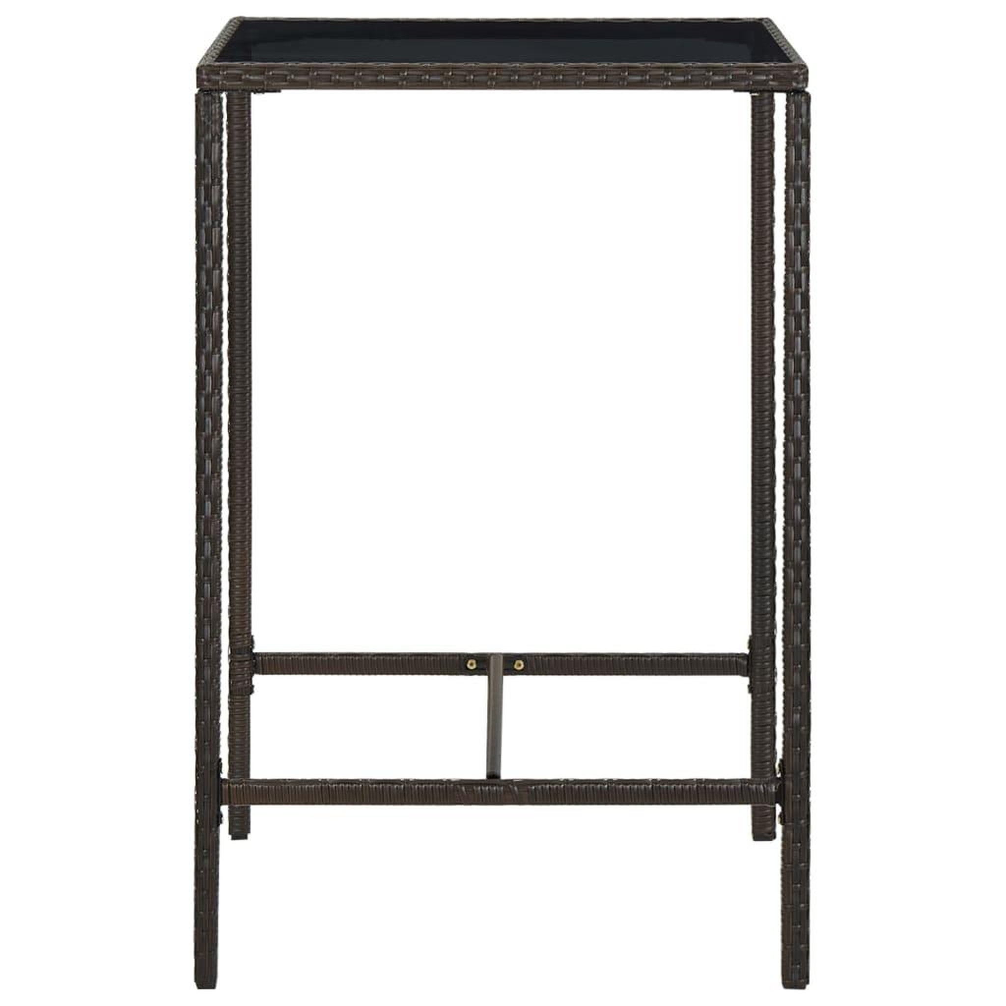 Voir la diapositive 5 : VIDAXL Ensemble de bar de jardin 3 pcs coussins Resine tressee Marron
