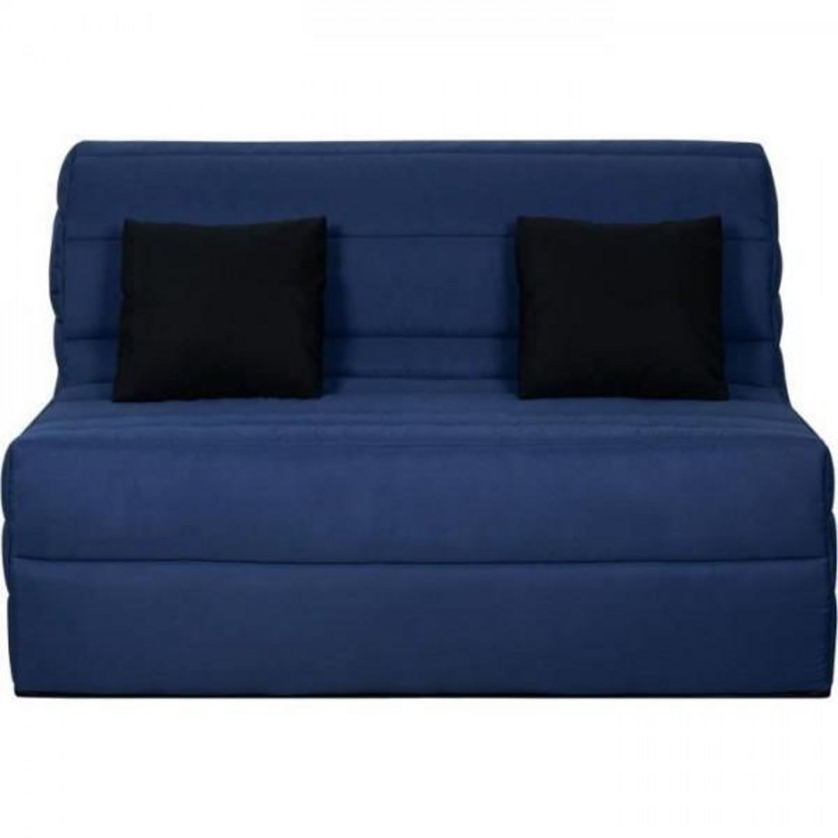 DUNLOPILLO DUNLOPILLO Banquette BZ - Tissu Marine + 2 coussins noir - L 140 x P 99 x H 98 cm - Made in France - ALICE